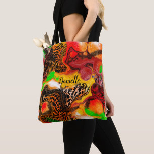 Personalisierte Herbstfarben Abstrakte Pour-Malere Tasche