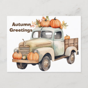 Personalisierte Herbstgrubenkarten, Vintager LKW Feiertagspostkarte