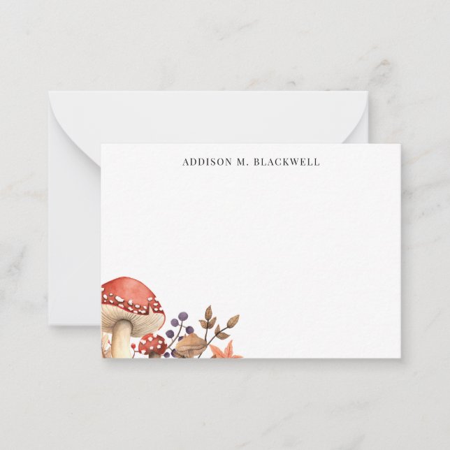 Personalisierte Herbstkarte für Aquarellfarben Mitteilungskarte (Vorderseite)
