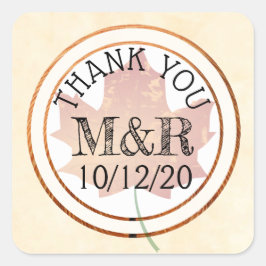 Personalisierte Herbstlaub Monogram Wedger Sticker
