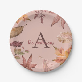 Personalisierte Herbstlaube Pappteller