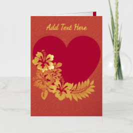 Personalisierte Herz-Gold-Folie Faltkarte