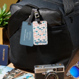 Personalisierte Herzablaze Muster Gepäckmarke Gepäckanhänger