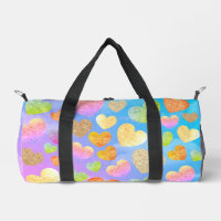 Personalisierte Herzen in der Sky Small Duffle Tas
