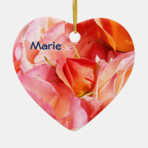 Personalisierte Herzform Ornamente Rosen