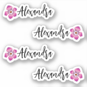 Personalisierte Hibiskus-Namen-Etiketten (Set von Aufkleber