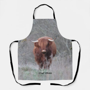 Personalisierte Highland Cow Schürze