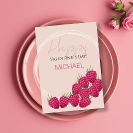 Personalisierte Himbeeren Aquarellbilder Karte