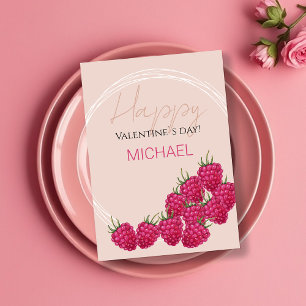 Personalisierte Himbeeren Aquarellbilder Karte