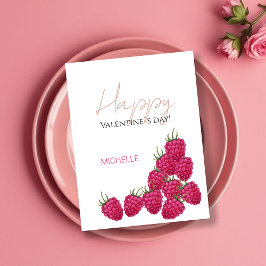 Personalisierte Himbeeren Aquarellbilder Postkarte