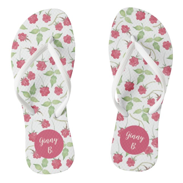 Personalisierte Himbeeren Flip Flops (Fußbett)