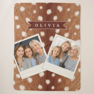 Personalisierte Hirschdruck-Geschenke in neutraler Sherpadecke