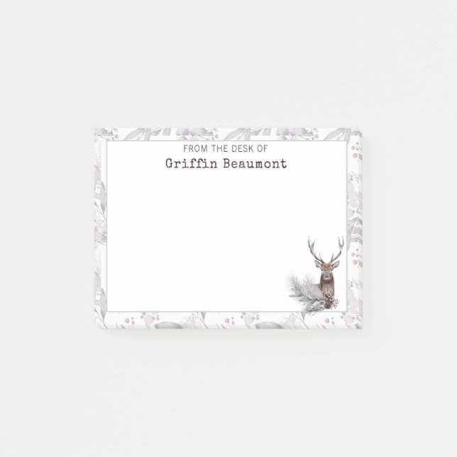 Personalisierte Hirschjagd vom Schreibtisch  Post-it Klebezettel (Vorderseite)