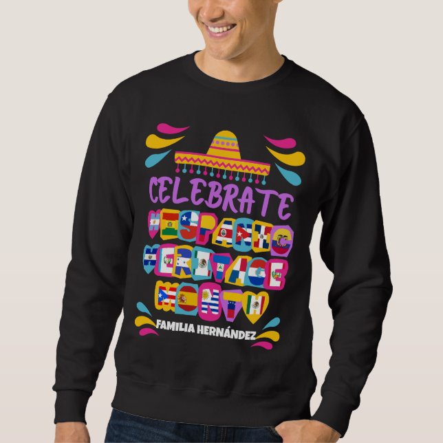 Personalisierte HISPANISCHE ERBE-MONATSfamilie Sweatshirt (Vorderseite)
