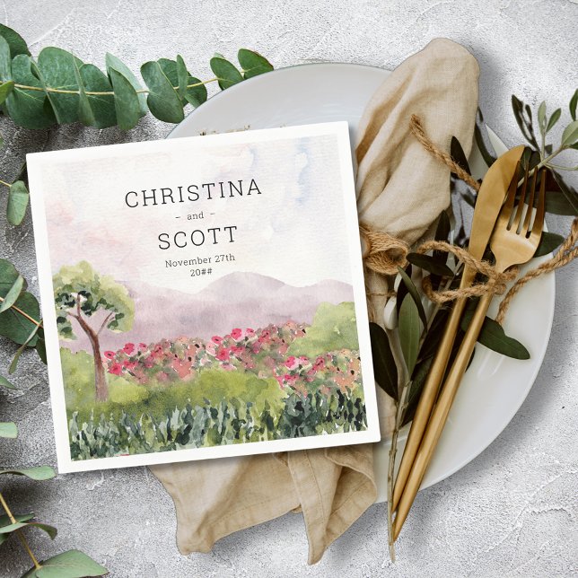 Personalisierte Hochzeit auf dem Lande Serviette (Von Creator hochgeladen)