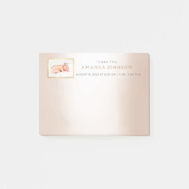 Personalisierte Hochzeit Baby Danke, dass du dir e Post-it Klebezettel (Vorderseite)