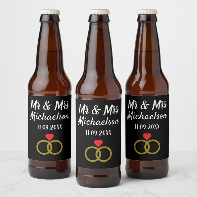 Personalisierte Hochzeit Bierflaschenetikett (Flaschen)