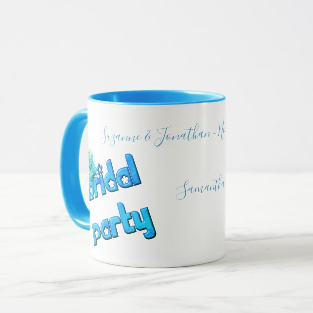 Personalisierte Hochzeit Brautparty Süß  Tasse (Vorderseite Links)