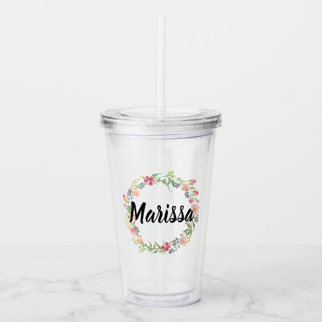 Personalisierte Hochzeit Bridesmaid / Trauzeugin Acryltrinkbecher (Vorderseite)