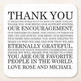 Personalisierte Hochzeit danken Ihnen Untersetzer