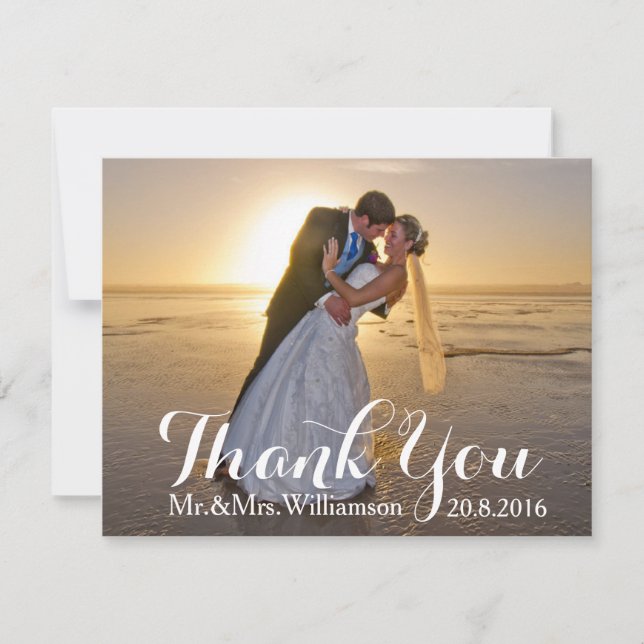Personalisierte Hochzeit Dankeschön-Karte mit Foto Dankeskarte (Vorderseite)