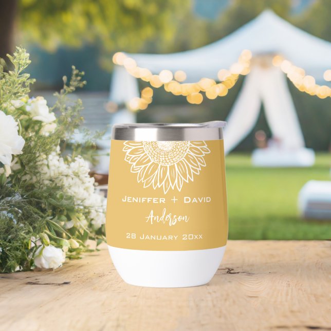 Personalisierte Hochzeit der Gelbblütenskizze (Hochzeit)