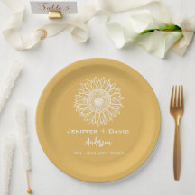 Personalisierte Hochzeit der Gelbblütenskizze