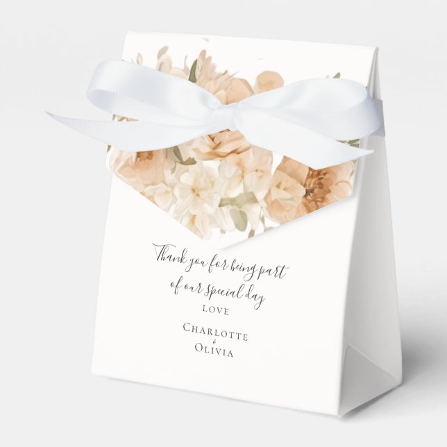 Personalisierte Hochzeit der Mute-Grün-Pfirsich-Bl Geschenkschachtel (Vorderseite)