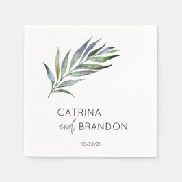 Personalisierte Hochzeit der Olive Branch Watercol Serviette