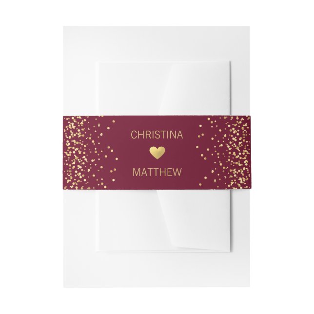 Personalisierte Hochzeit des Burgund Einladungsbanderole (Vorderseite Beispiel)