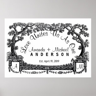 Personalisierte Hochzeit durch antike französische Poster