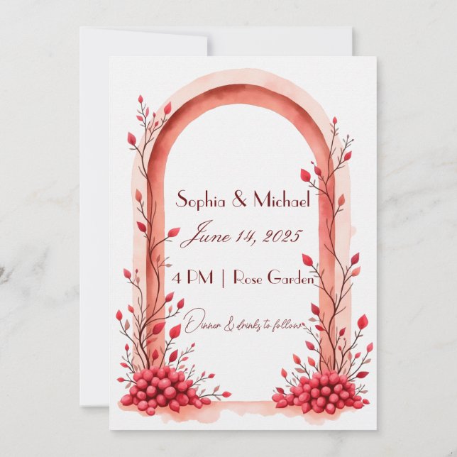 Personalisierte Hochzeit Einladung (Rückseite)