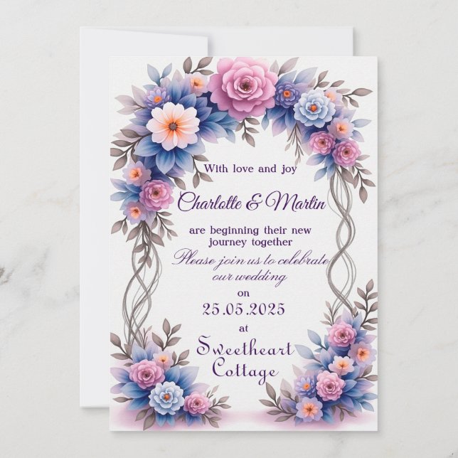 Personalisierte Hochzeit Einladung (Rückseite)