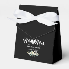 Personalisierte Hochzeit Elegant Schwarz-weiß Geschenkschachtel