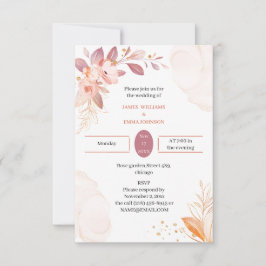 Personalisierte Hochzeit Elegante Orange Blume Einladung