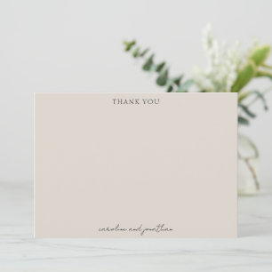 Personalisierte Hochzeit Elfenbein Schrift Elegant Dankeskarte