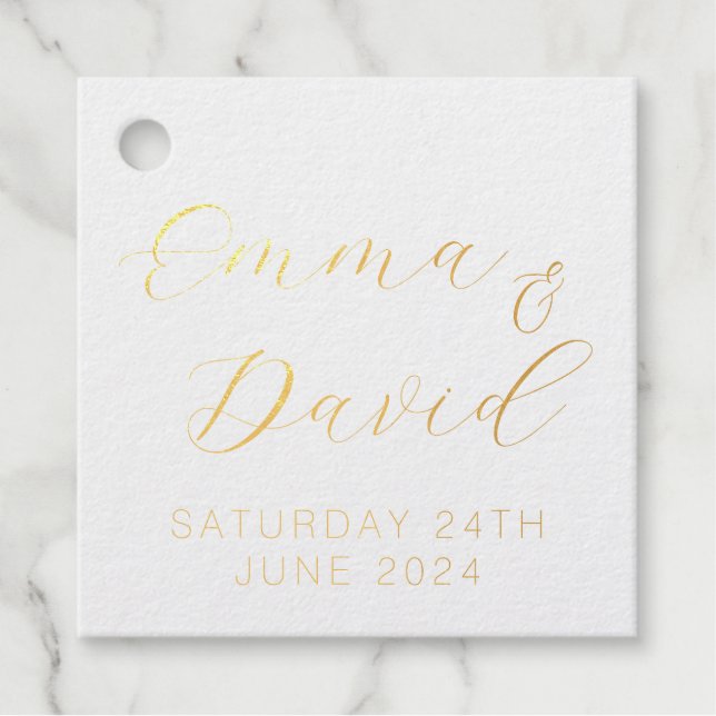 Personalisierte Hochzeit Geschenkanhänger (Vorderseite)