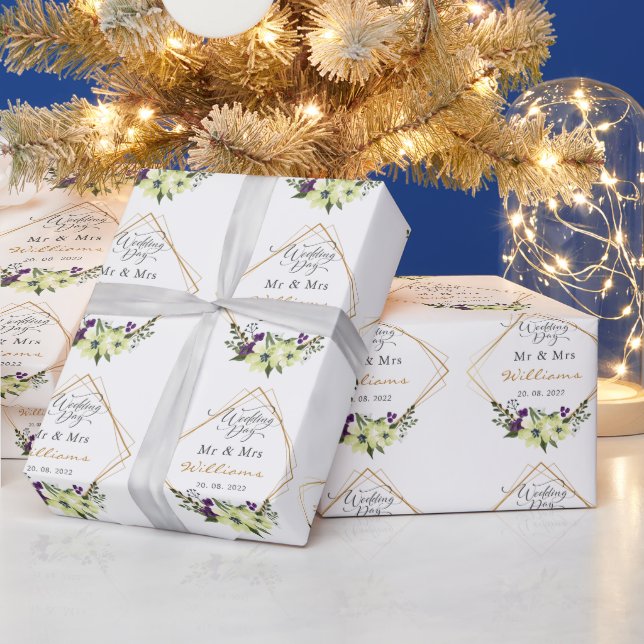 Personalisierte Hochzeit Geschenkpapier (Feiertage)