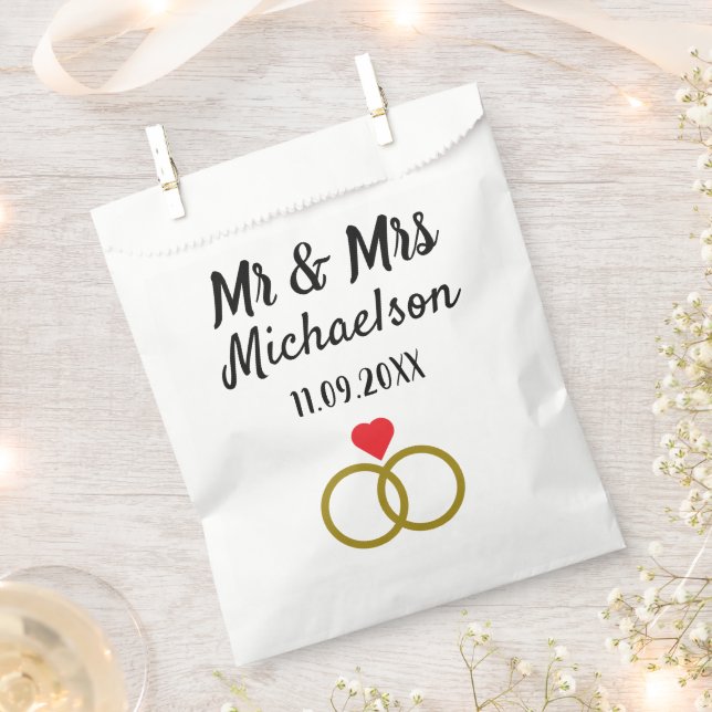 Personalisierte Hochzeit Geschenktütchen (Ausgeschnitten)