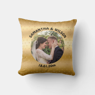 Personalisierte Hochzeit Glitzernder goldener Hi Kissen