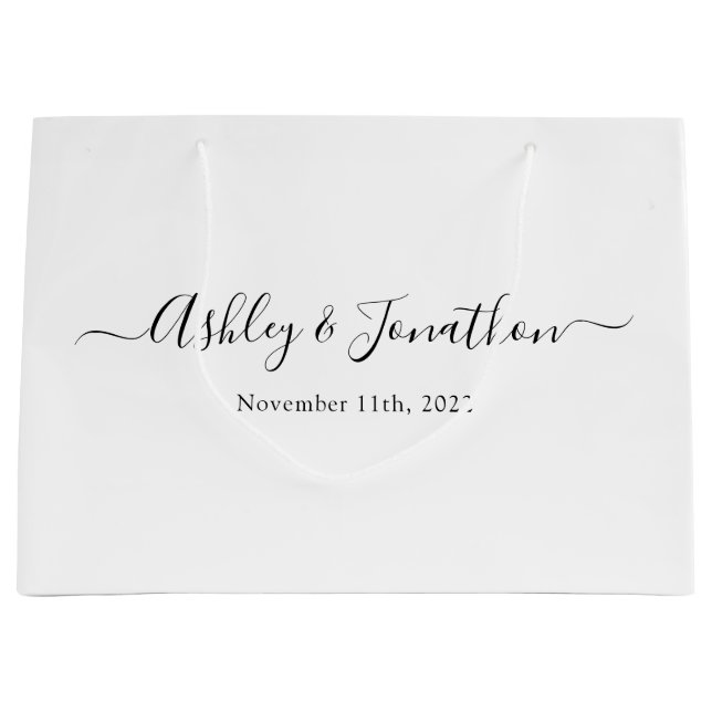 Personalisierte Hochzeit große Geschenktasche Geschenktüte (Vorderseite)