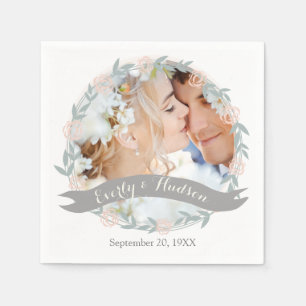 Personalisierte Hochzeit Ihres Fotos Quartz Rosa W Serviette