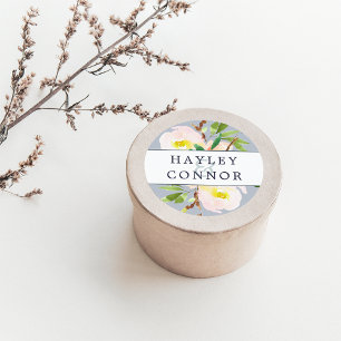 Personalisierte Hochzeit im Frühling Runder Aufkleber