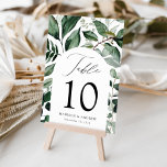 Personalisierte Hochzeit im Grünen Tischnummer<br><div class="desc">Elegante,  botanische Hochzeitskarten mit der Tischnummer,  Ihren Namen und Ihrem Hochzeitsdatum,  eingebettet in einen Bogen,  umgeben von Eukalyptus,  Farne und anderen üppigen Grünpflanzen. Personalisieren Sie die Nummer für jede Tischkarte und fügen Sie sie Ihrem Warenkorb hinzu. Entworfen,  um sich mit unserer Hochzeitskollektion "Abundant Greenery" abzustimmen.</div>