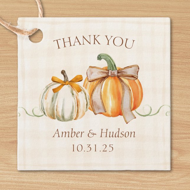 Personalisierte Hochzeit im Herbst Rustikaler Herb Geschenkanhänger (Von Creator hochgeladen)