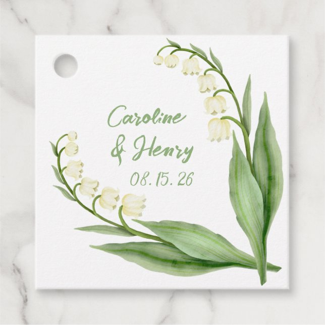 Personalisierte Hochzeit im Tal Geschenkanhänger (Vorderseite)