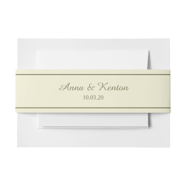 Personalisierte Hochzeit in der antiken Gold-Linie Einladungsbanderole (Vorderseite Beispiel)