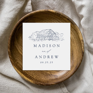 Personalisierte Hochzeit in einem schicken Rustika Serviette