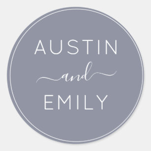 Personalisierte Hochzeit in Light Blue Runder Aufkleber