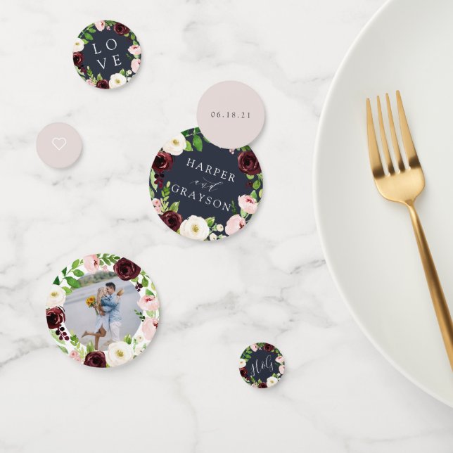 Personalisierte Hochzeit in Mitternacht-Romance Konfetti (Gruppe)